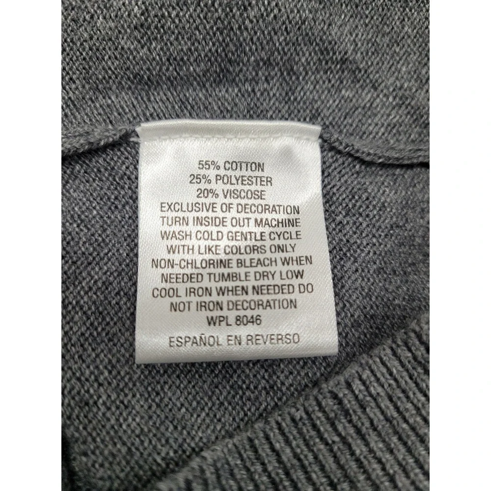 Charter Club Sweater Womens XL Grey‎ Sequin Geometric Diamond Crew Neck